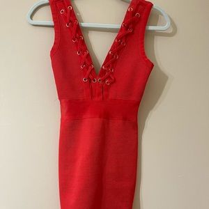 Red evening dress